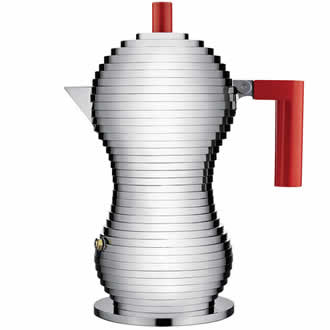 Alessi Pulcina Percolator 3-kops Inductie MDL02/3RFM Rood