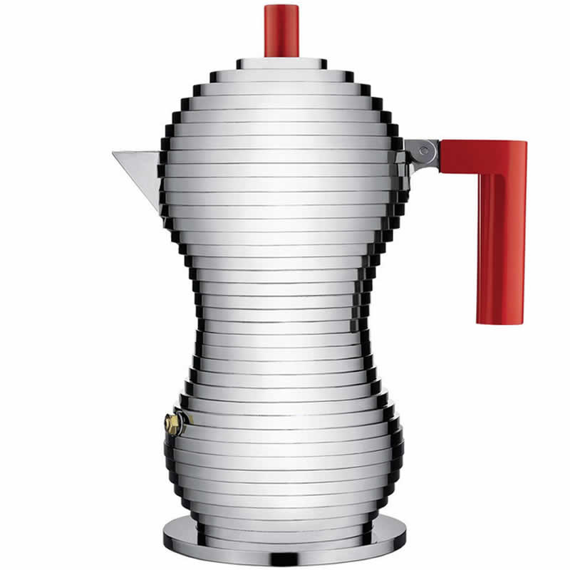 Alessi Pulcina Percolator 3-kops Inductie MDL02/3RFM Rood